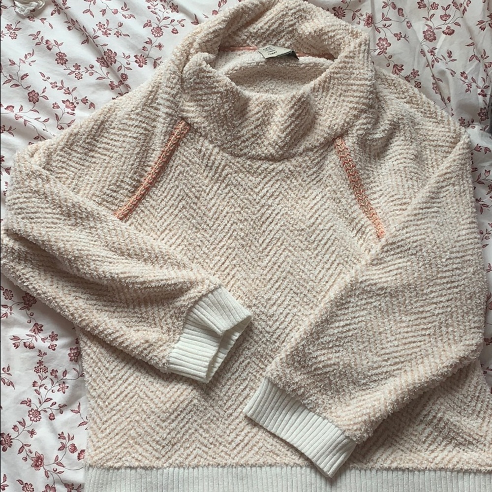 Plush pink anthropology lounge sweatshirt comfy l